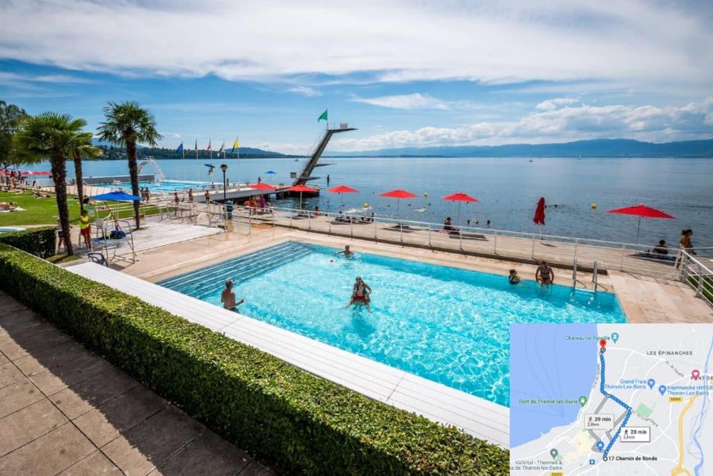 T3 Duplex Thonon Centre - Parking - Gare - Thermes Luaran gambar